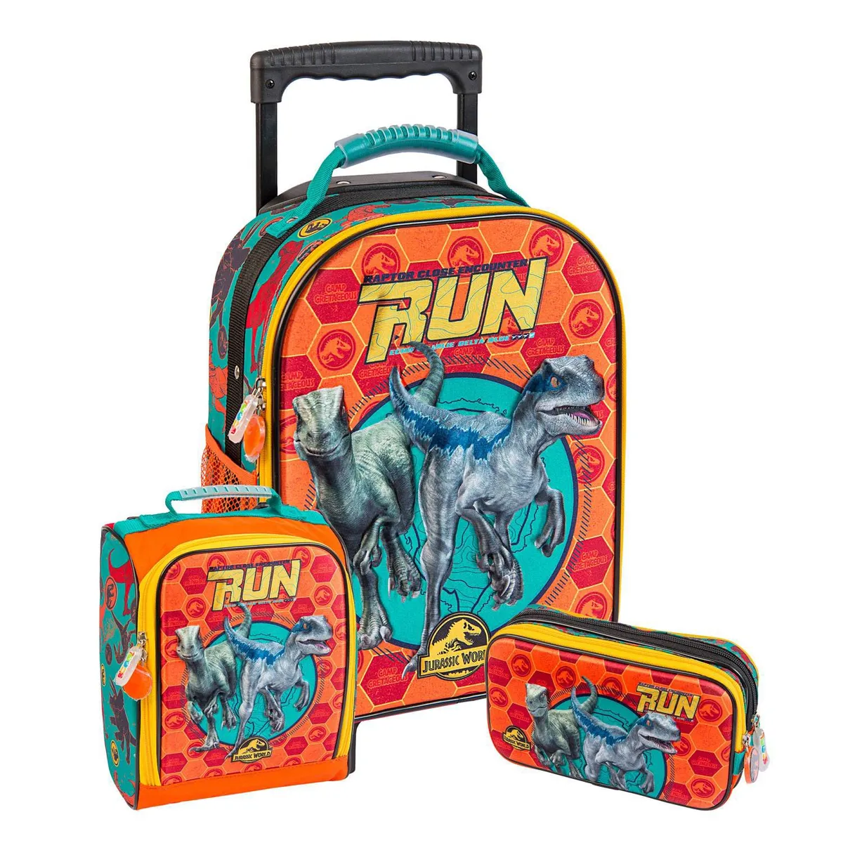 SCOOL - SET MALETA SCOOL MAGIC JURASSIC 3D SATIN MED