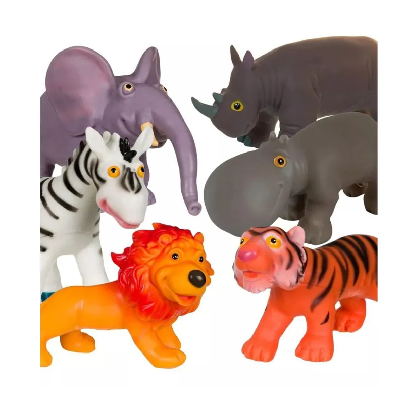 GENERICO - Animales De Goma Suaves Y Grandes Pack De La Selva x 6