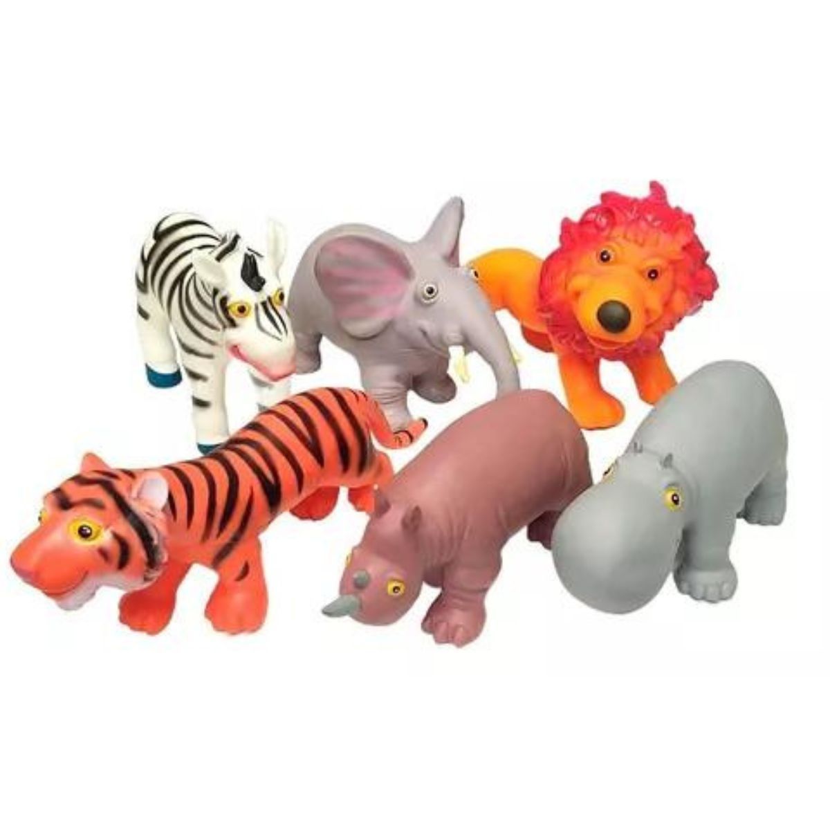 GENERICO - Animales De Goma Suaves Y Grandes Pack De La Selva x 6