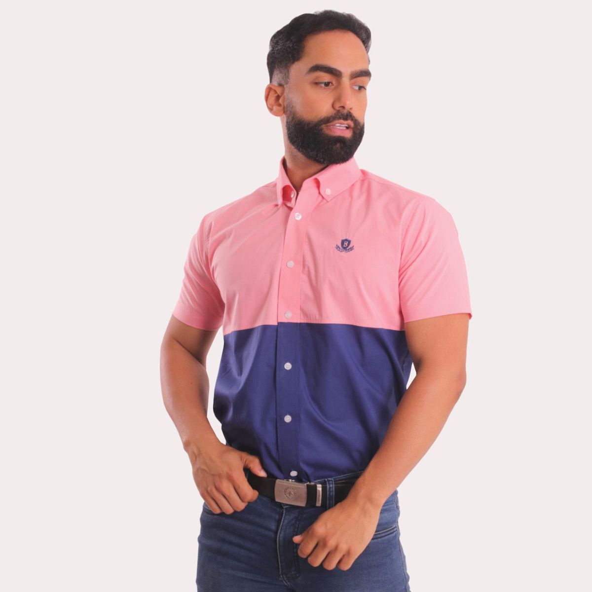 GENERICO - Camisa Manga Corta Hombre 100% Algodón Pima Piero Biani