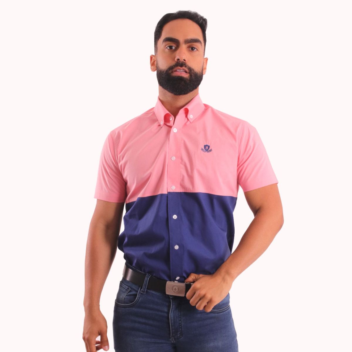 GENERICO - Camisa Manga Corta Hombre 100% Algodón Pima Piero Biani