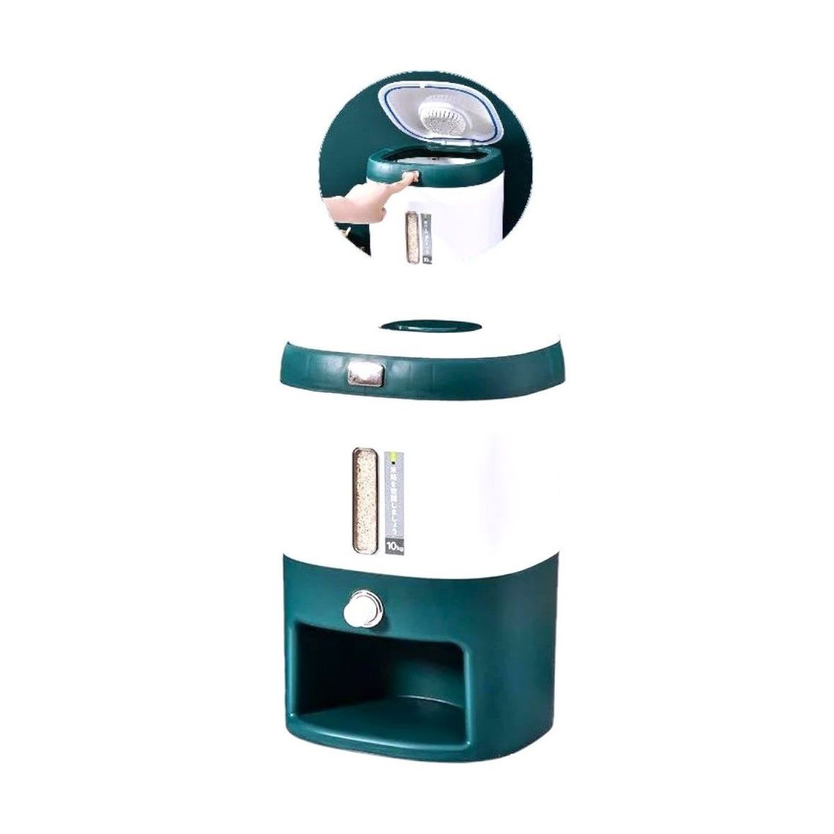 GENERICO - Dispensador de arroz, menestras o cereal de 10 kilos color Verde