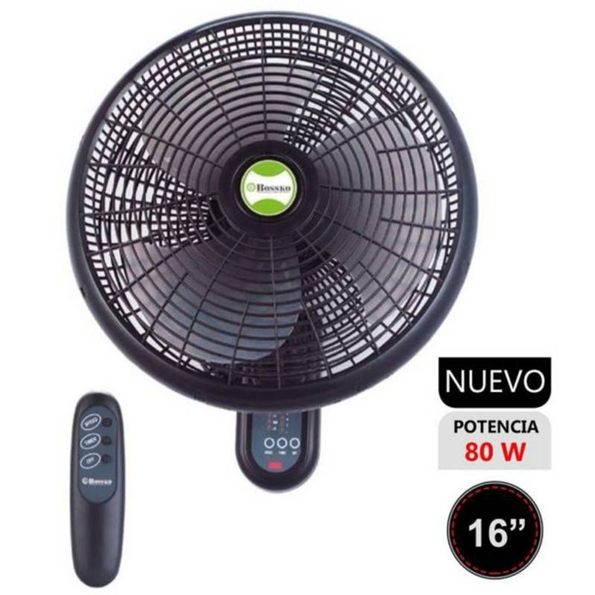 BOSSKO - VENTILADOR DE PARED CON CONTROL REMOTO BOSSKO BK-8210PD
