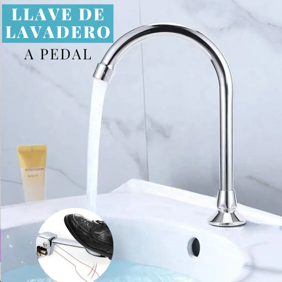 GENERICO - LLAVE LAVADERO CON PEDAL TH053 SEVILLA