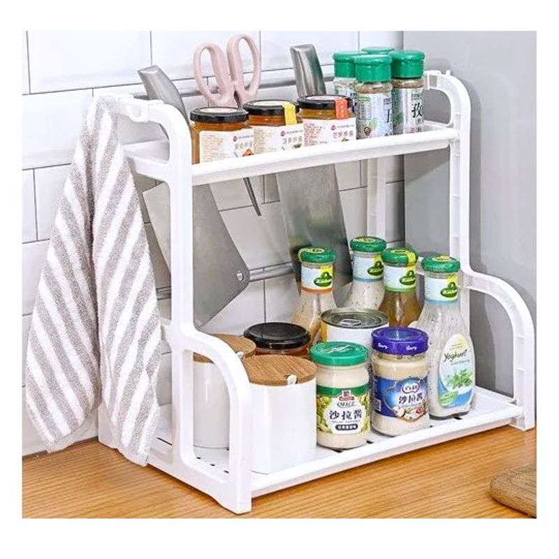 GENERICO - Organizador de cocina alacena o condimentos color blanco