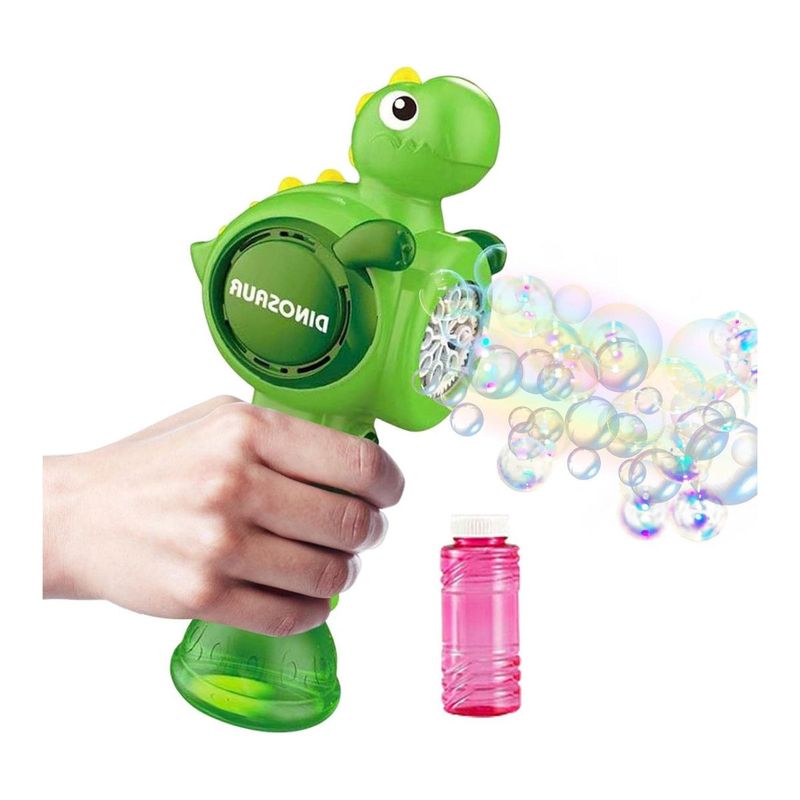 Varita De Burbujas Con Luz LED En Forma De Dinosaurio De Smiffys, Con Pompero De Burbujas Y Pilas Incluidas, Juguete De Fiesta Para Niños 3+, Al Aire Libre