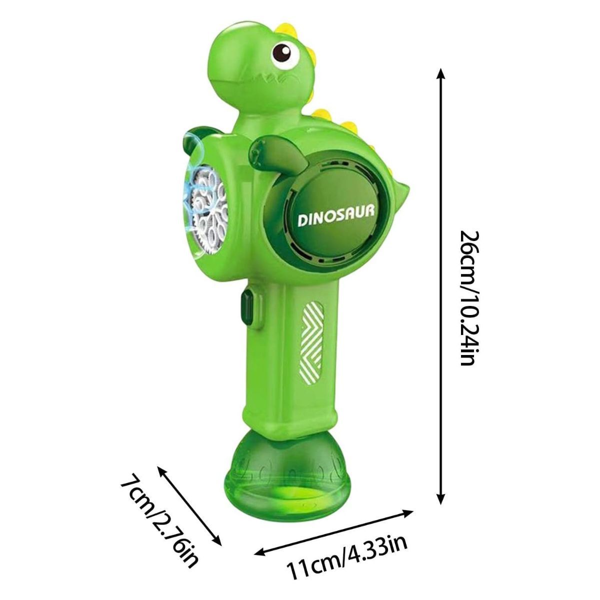 GENERICO - JUGUETE VARITA DE BURBUJAS MODELO DINOSAURIO CON LUZ NIÑOS