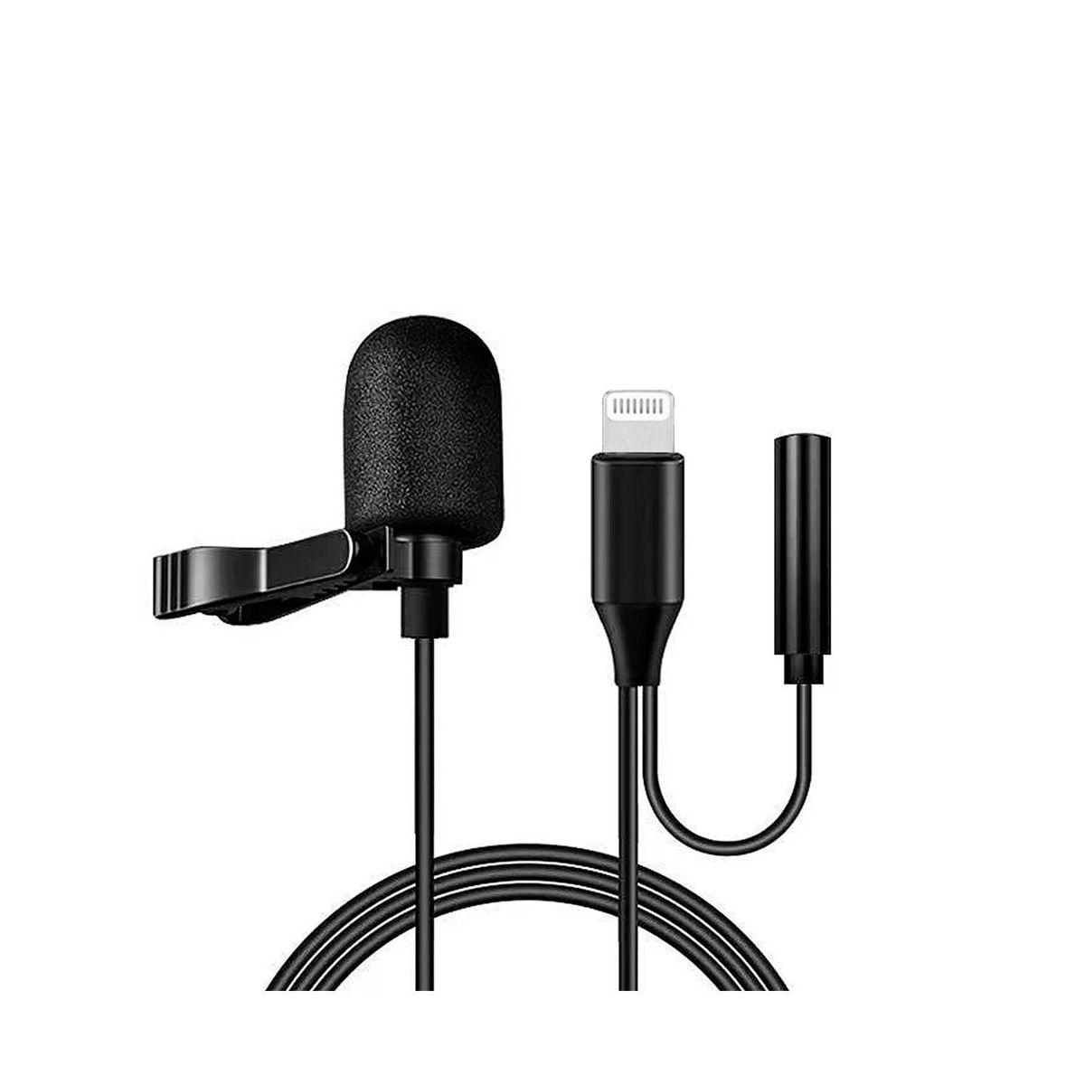 GENERICO - Micrófono Solapero Lavalier Tipo Lightning con Gancho