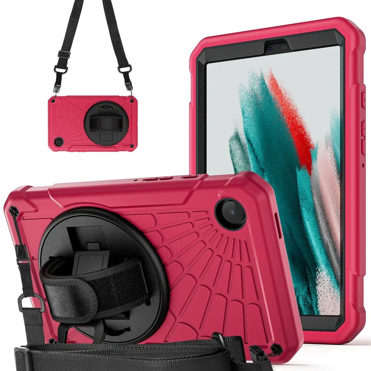 GENERICO - Funda Armor 360° con Correa para Tablet Samsung Tab A9 8.7 Fucsia