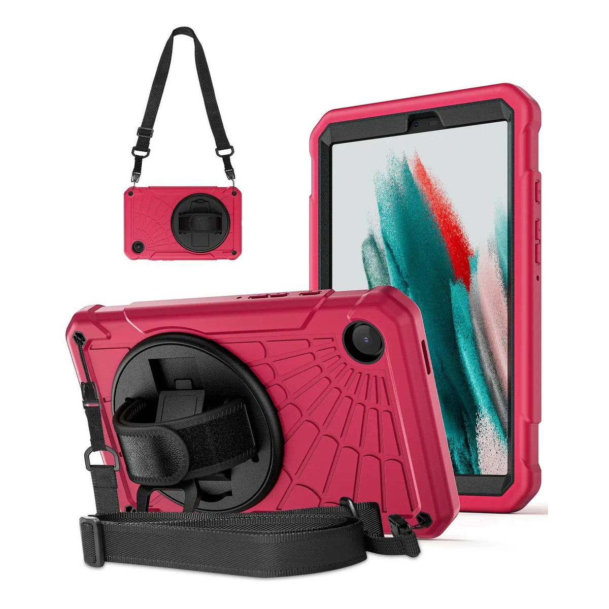GENERICO - Funda Armor 360° con Correa para Tablet Samsung Tab A9 8.7 Fucsia