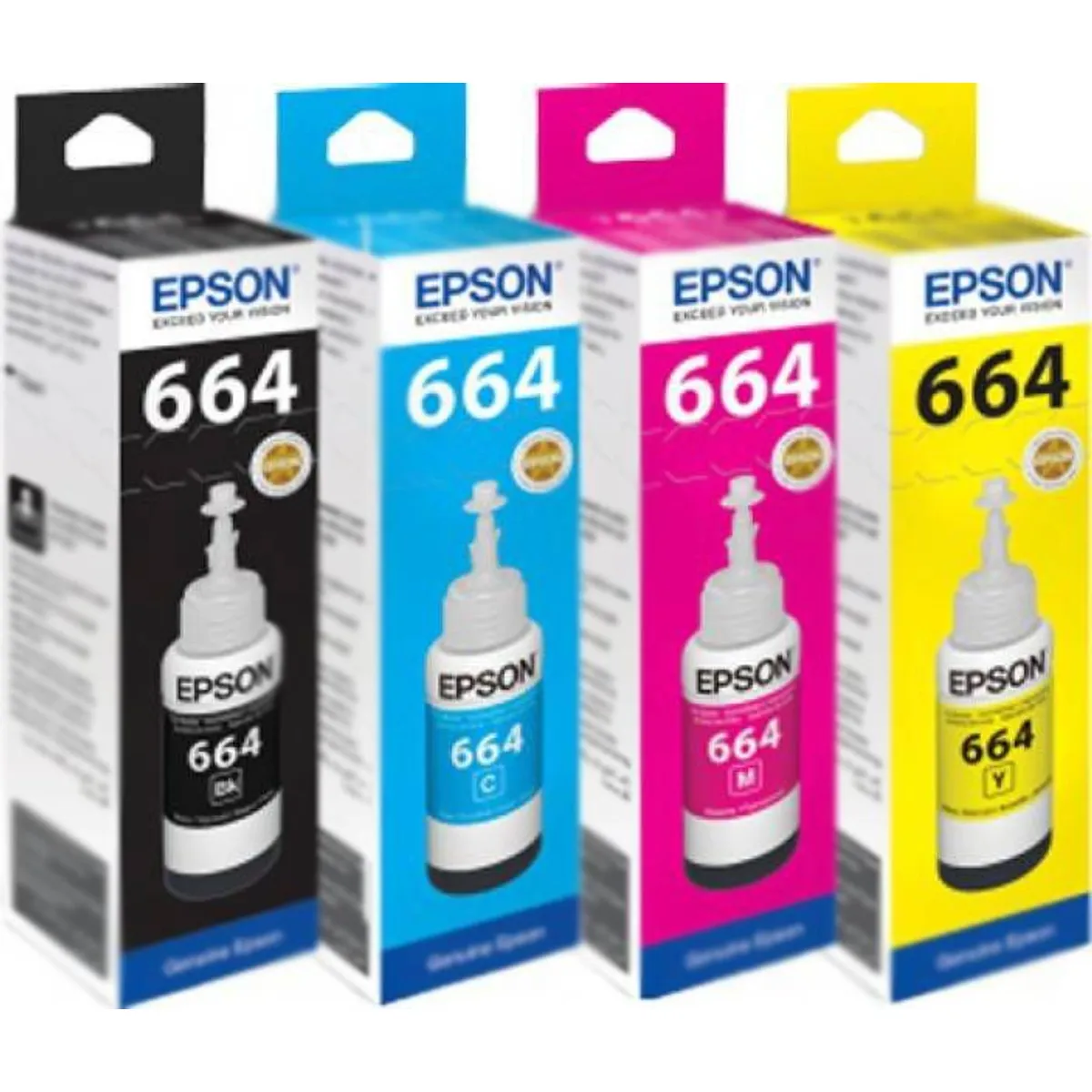EPSON - KIT Tinta 664 original Botellas tinta epson serie L X 4UNIDADES 15P