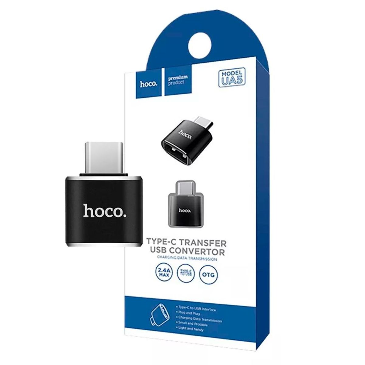 HOCO - Adaptador OTG Type C a USB  HUB Convertidor Hoco UA5