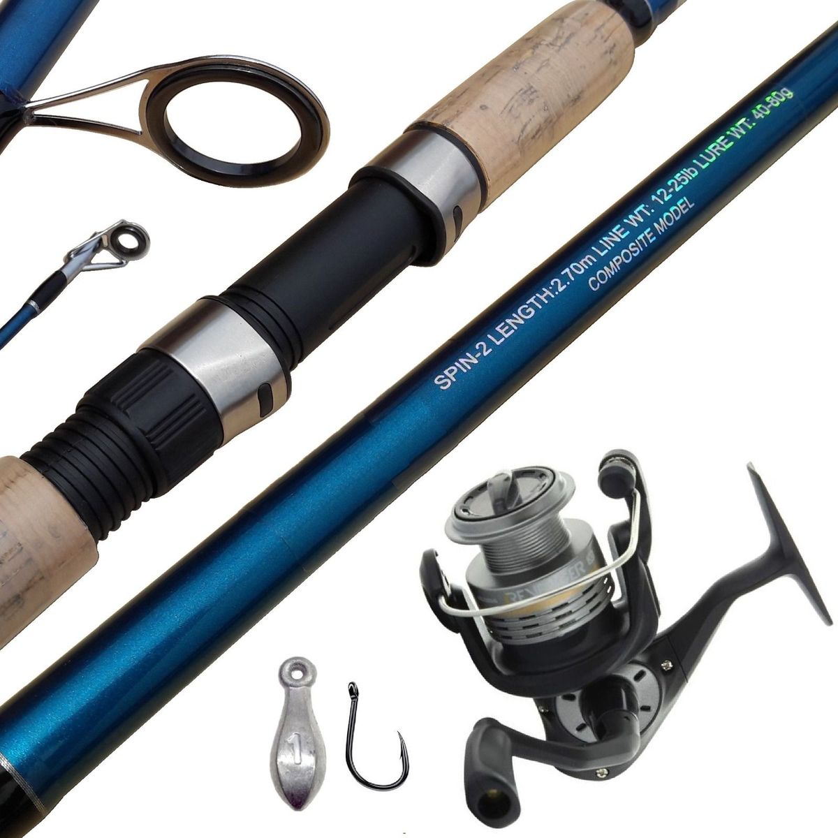 GENERICO - Equipo De Pescar Caña De 2.70 M Con Carrete Okuma 40 Combo