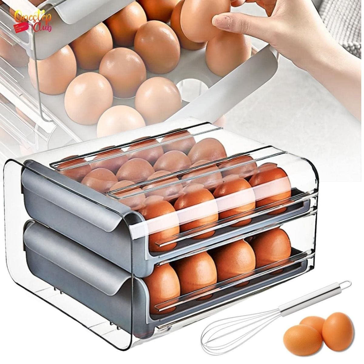 OEM - Organizador De Huevos 2 Niveles 32 Unidades - Porta Huevos Acrilico