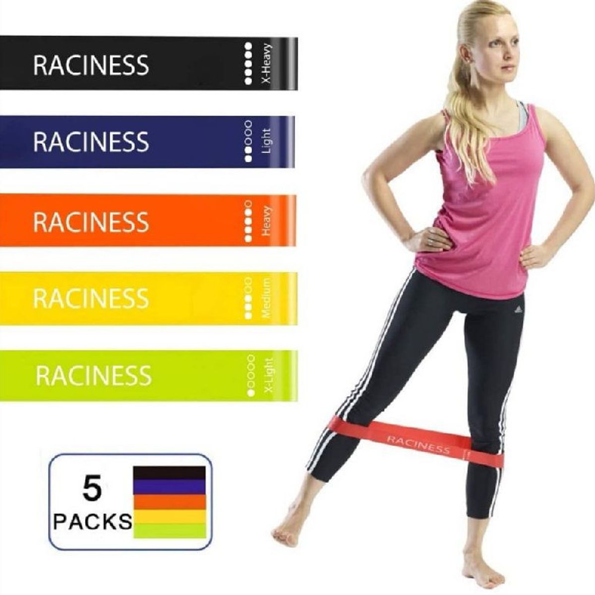 GENERICO - Bandas  cerradas set 5 resistencias raciness - ligas latex