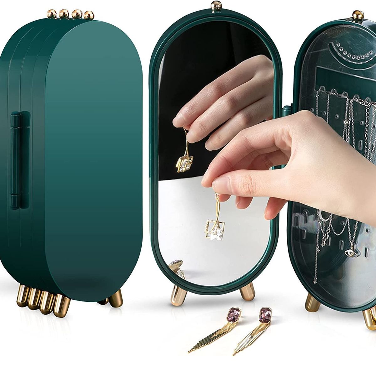 OEM - Joyero Organizador Acrilico Plegable para Joyas Importado Collar Arete