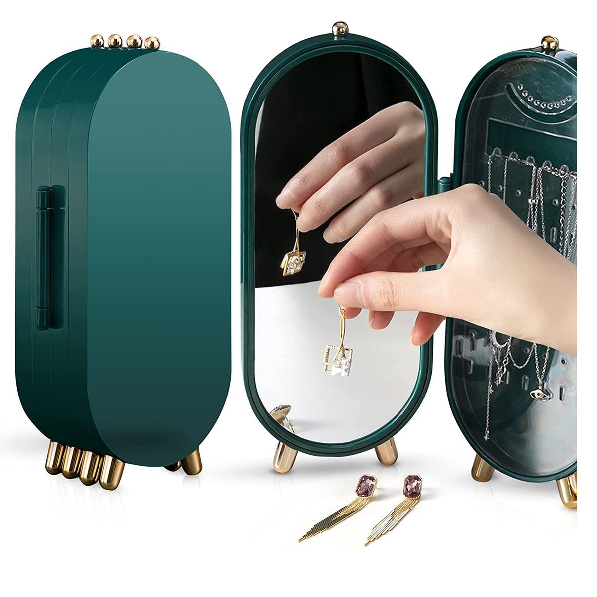 OEM - Joyero Organizador Acrilico Plegable para Joyas Importado Collar Arete