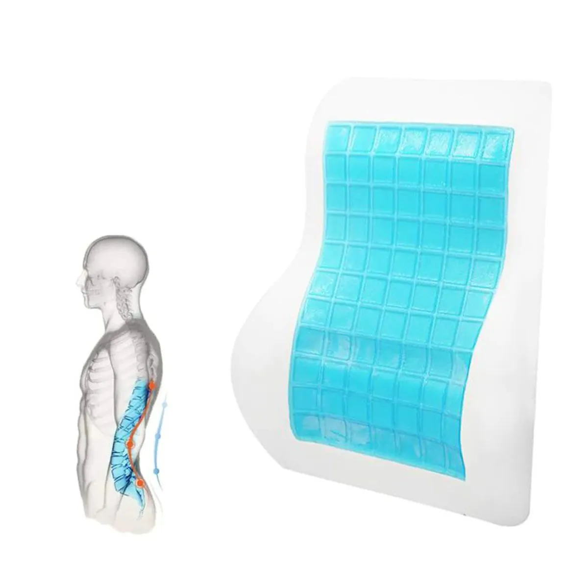 HANMA - Cojín Respaldar Lumbar Premium Ortopédico Gel + Funda