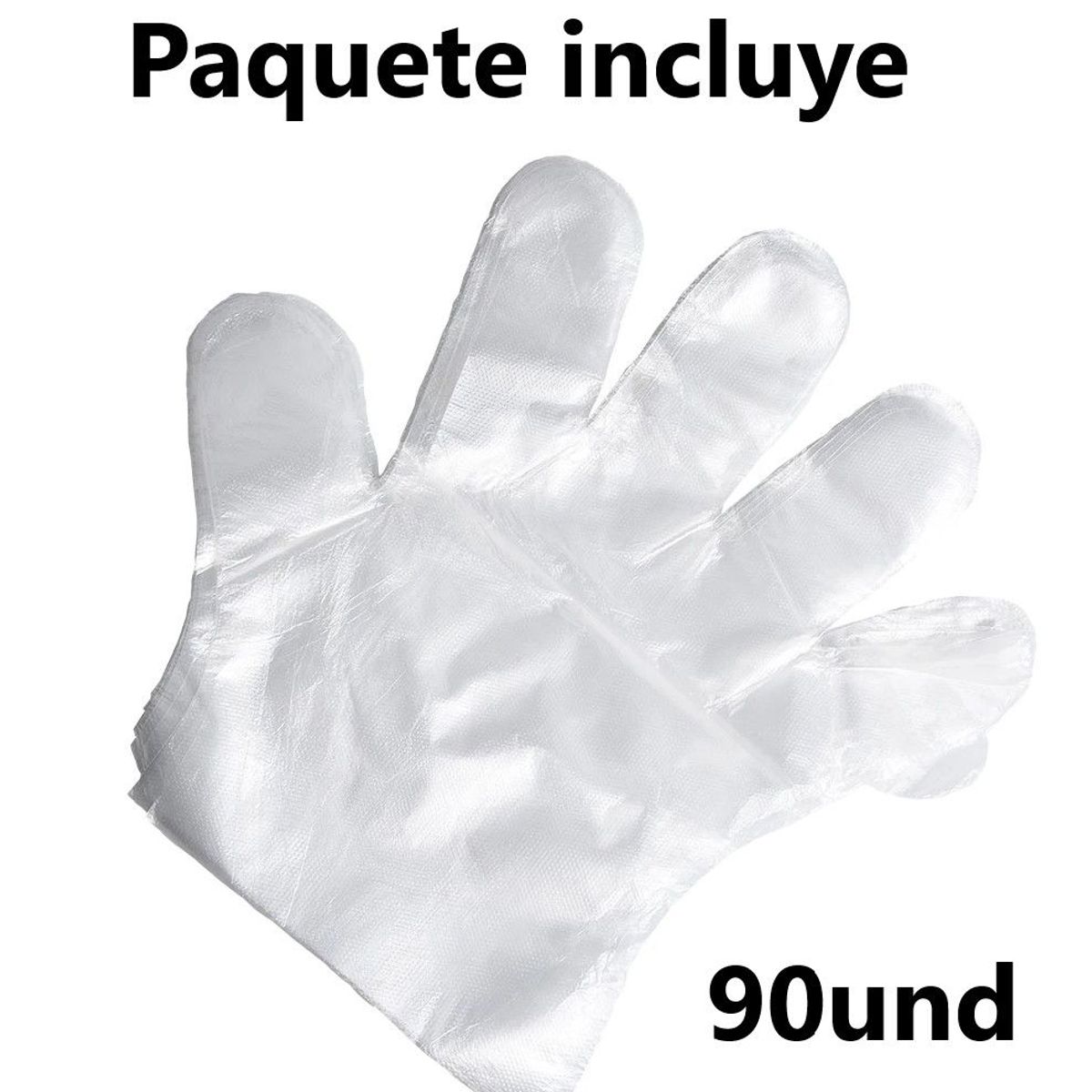 GENERICO - KIT 90 Guantes transparentes para preparación de alimentos y limpieza