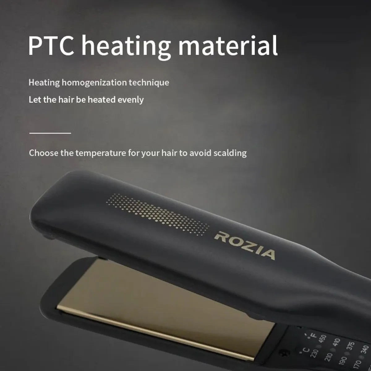 GENERICO - Plancha Rozia Para Cabello Placa Cerámica Profesional  Negra