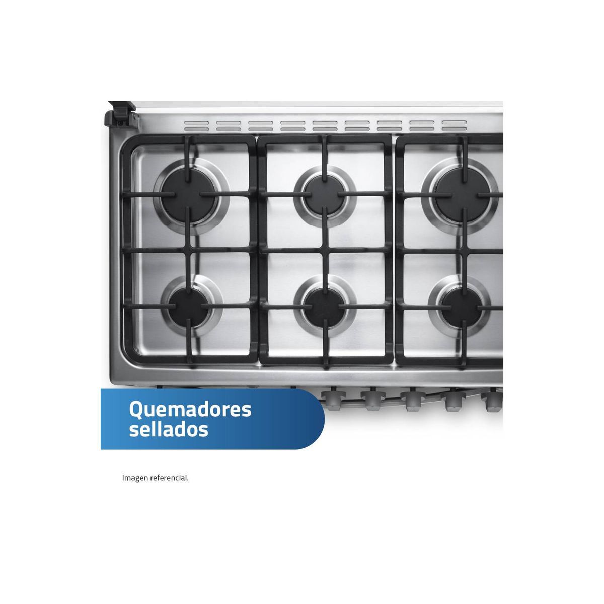 INDURAMA - Cocina Indurama Cataluña 6 Hornillas Croma