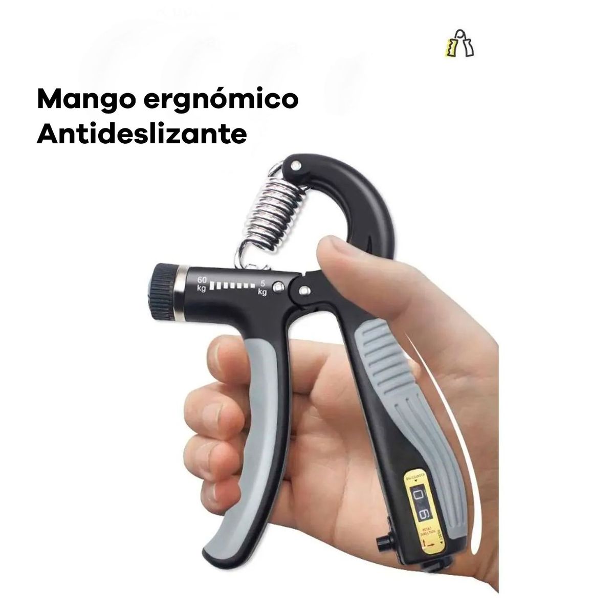 GENERICO - Mancuerna Hand Grip Ajustable Hasta 60kg + Contador