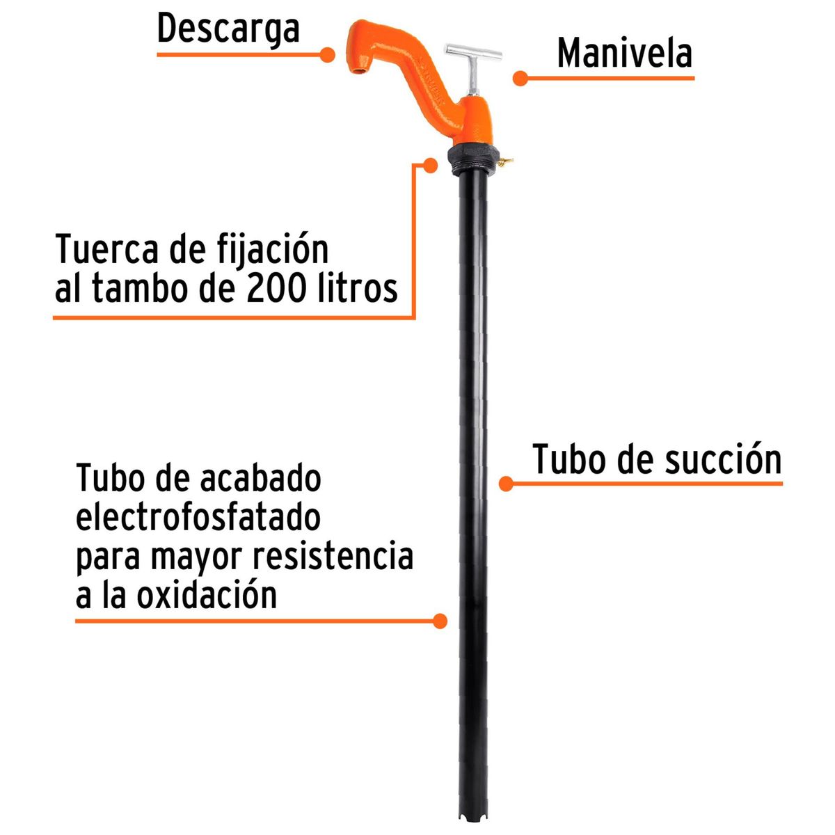 TRUPER - Bomba extractora de solventes con manija tipo T Truper