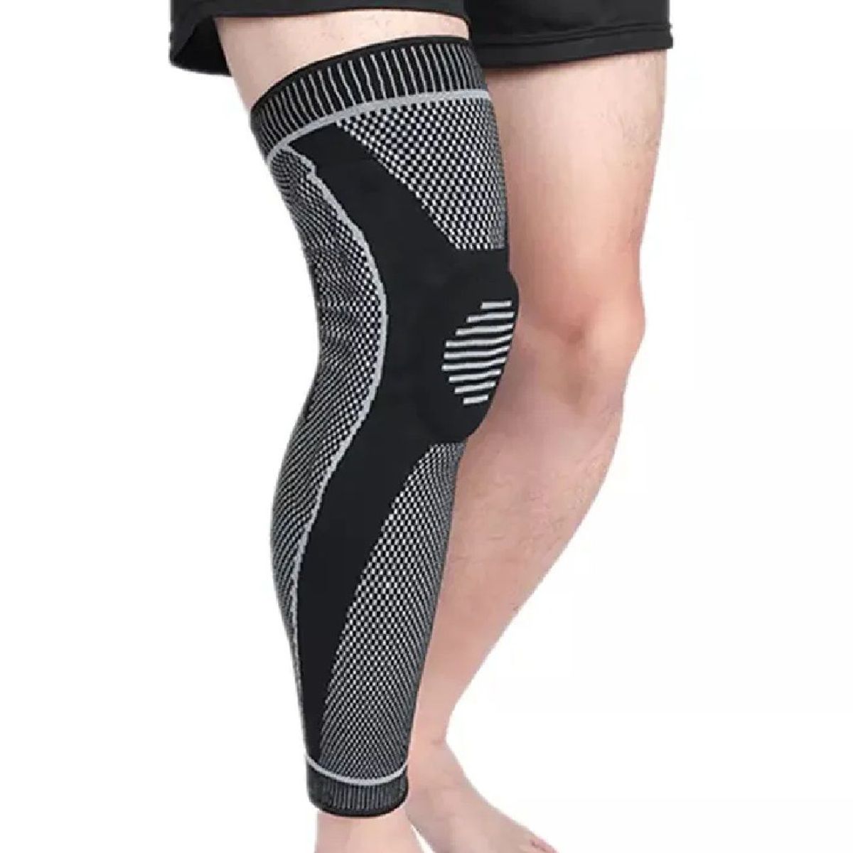 GENERICO - Rodillera Larga con Gel y Doble Varilla - NEGRO TALLA XL