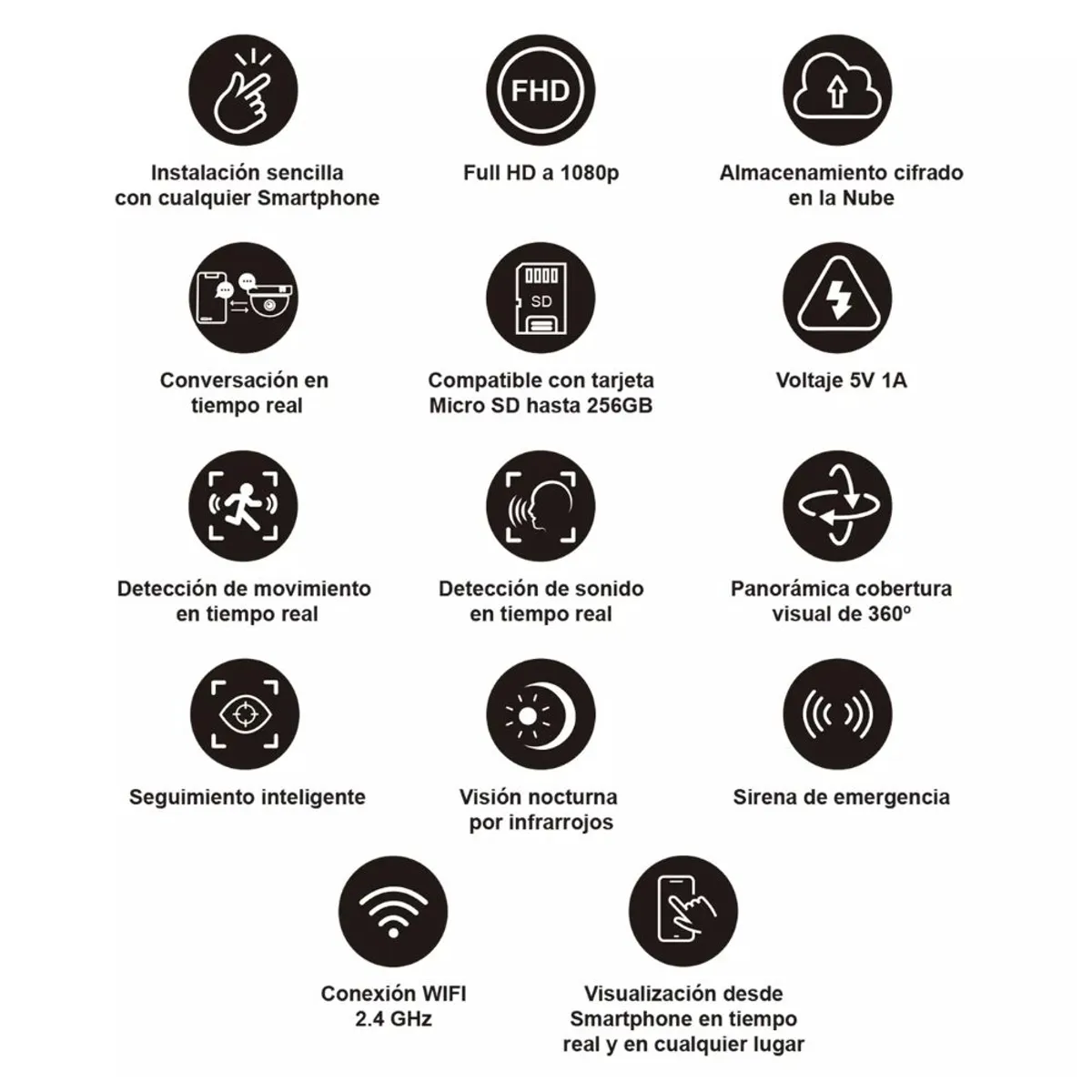 ASTROM - CAMARA DE SEGURIDAD INTELIGENTE IP SMART FULL HD 1080P SENTINEL 1 AST5080 ASTROM