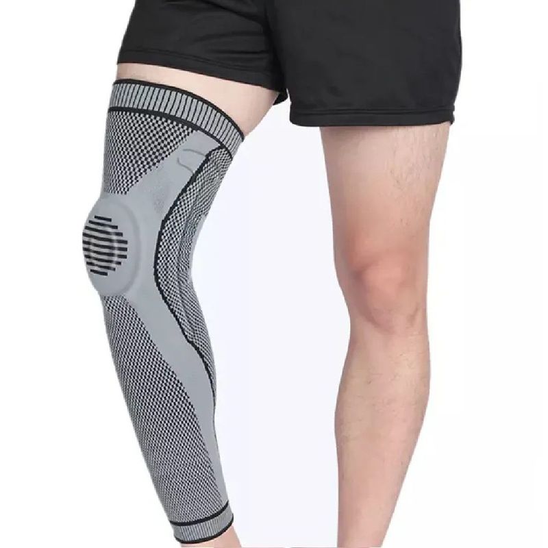 GENERICO - Rodillera Larga con Gel y Doble Varilla - GRIS TALLA L