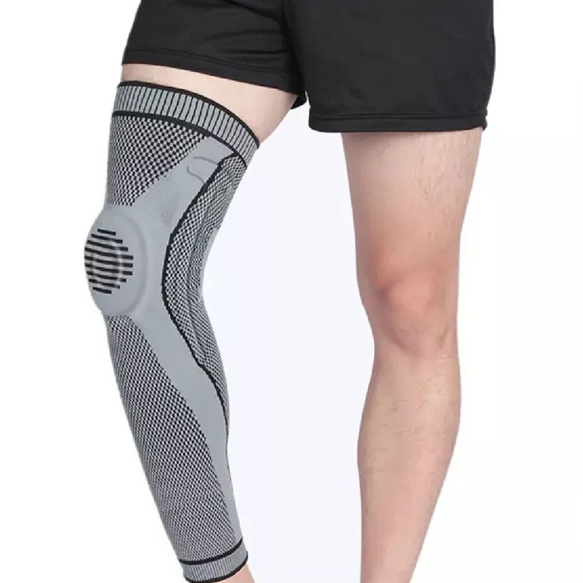 GENERICO - Rodillera Larga con Gel y Doble Varilla - GRIS TALLA XL