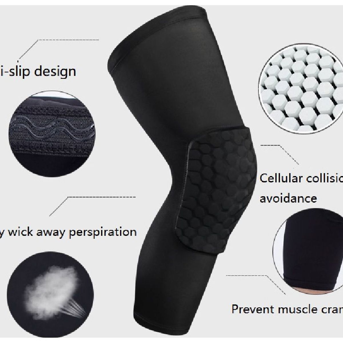 GENERICO - Rodillera Acolchada 2 unidades - NEGRO TALLA XL