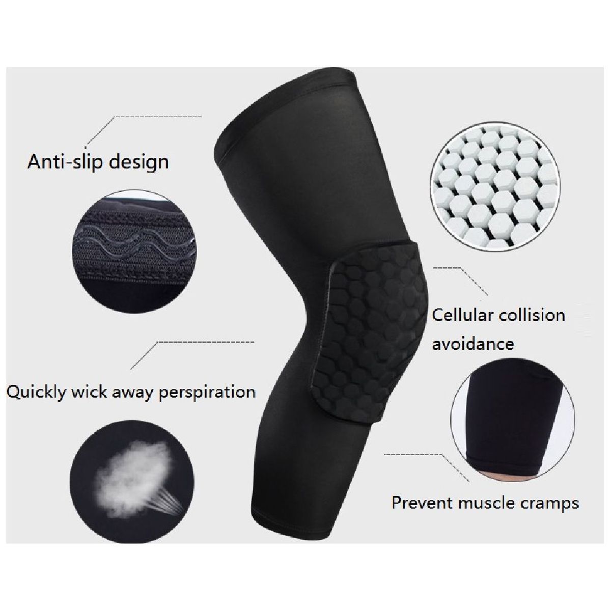 GENERICO - Rodillera Acolchada 2 unidades - NEGRO TALLA XL