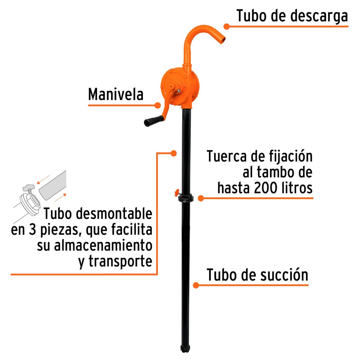 TRUPER - Bomba extractora de aceites con manivela Truper