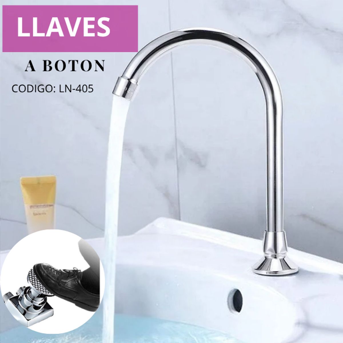 XM - GRIFERÍA CON VALVULA PEDAL A BOTÓN LN-405