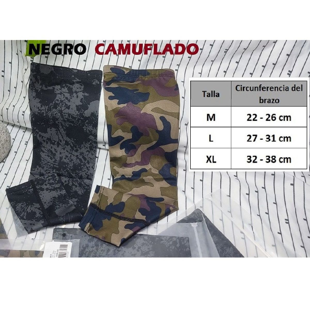 GENERICO - Mangas Deportivas Protección UV - CAMUFLADO M