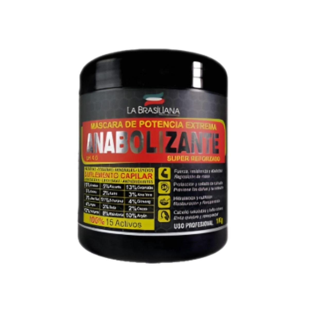 LA BRASILIANA - Anabolizante Professional La Brasiliana Suplemento Capilar 1Lt