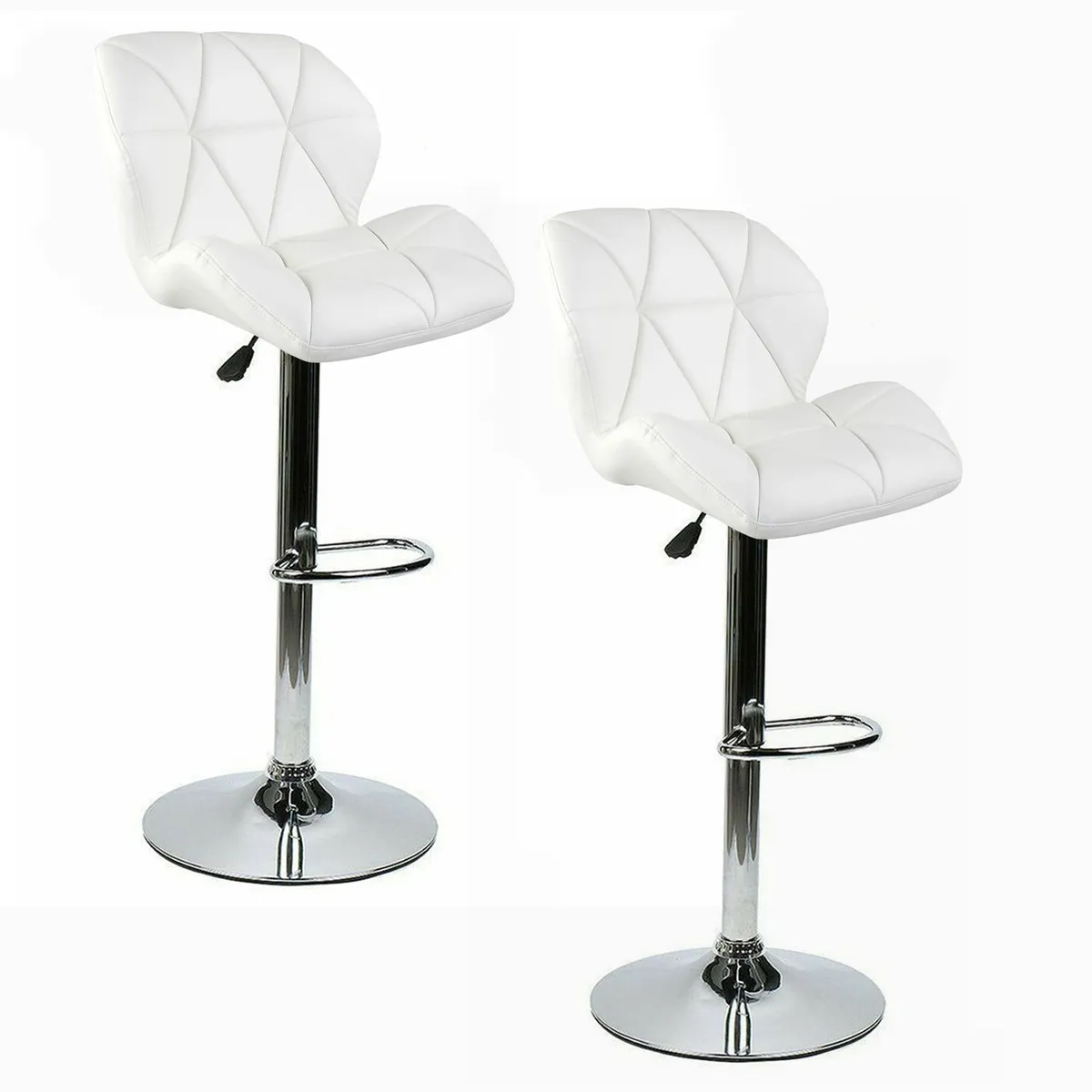 NOVAHUS - Set x 2 Banco Altos de Bar con Respaldo Blanco