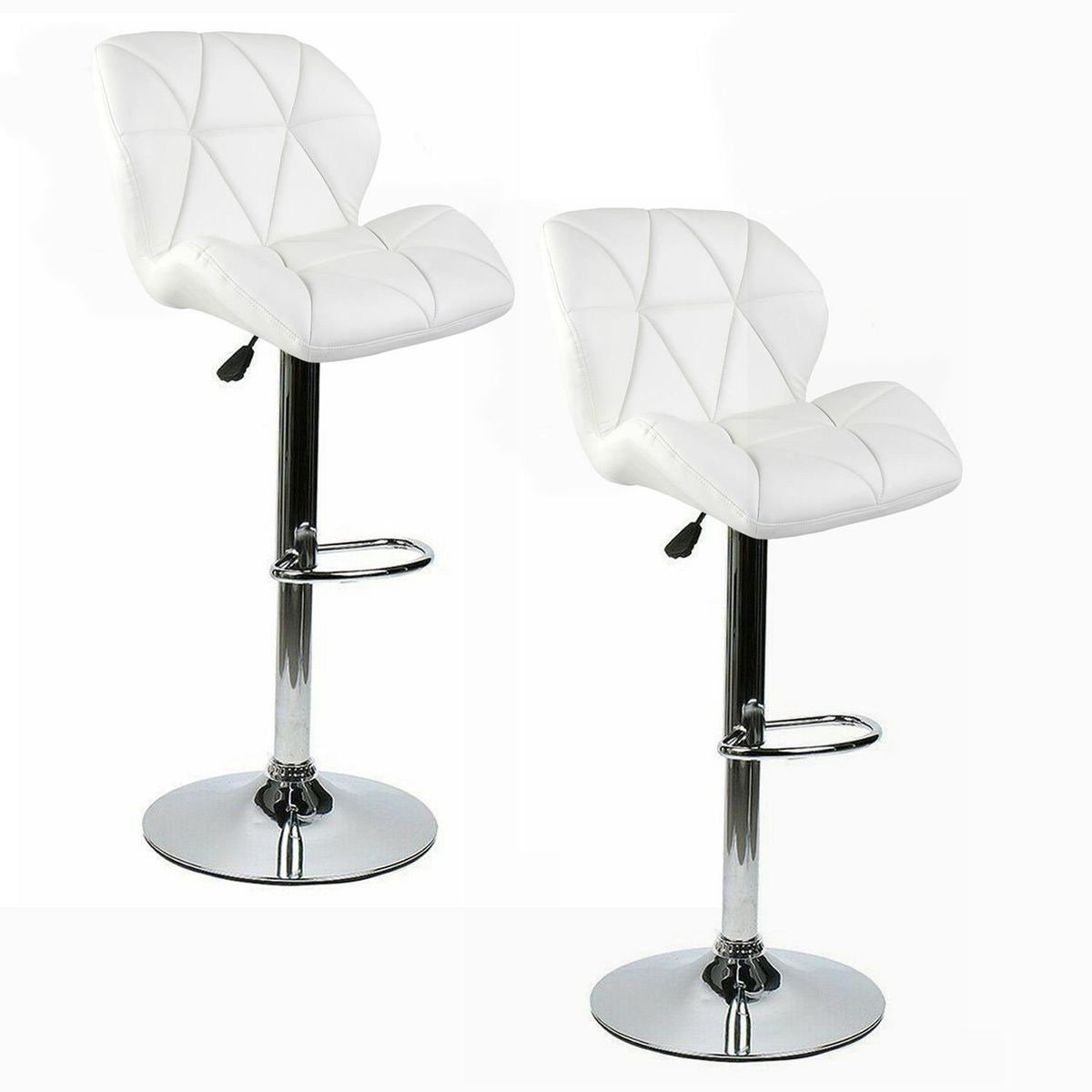 NOVAHUS - Set x 2 Banco Altos de Bar con Respaldo Blanco