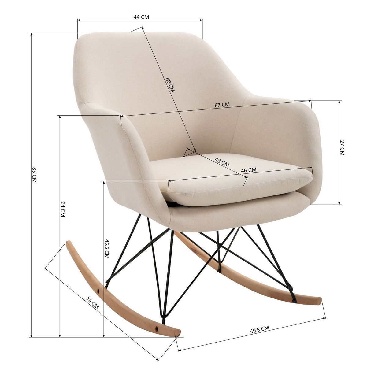 NOVAHUS - Butaca Mecedora Napoles Beige