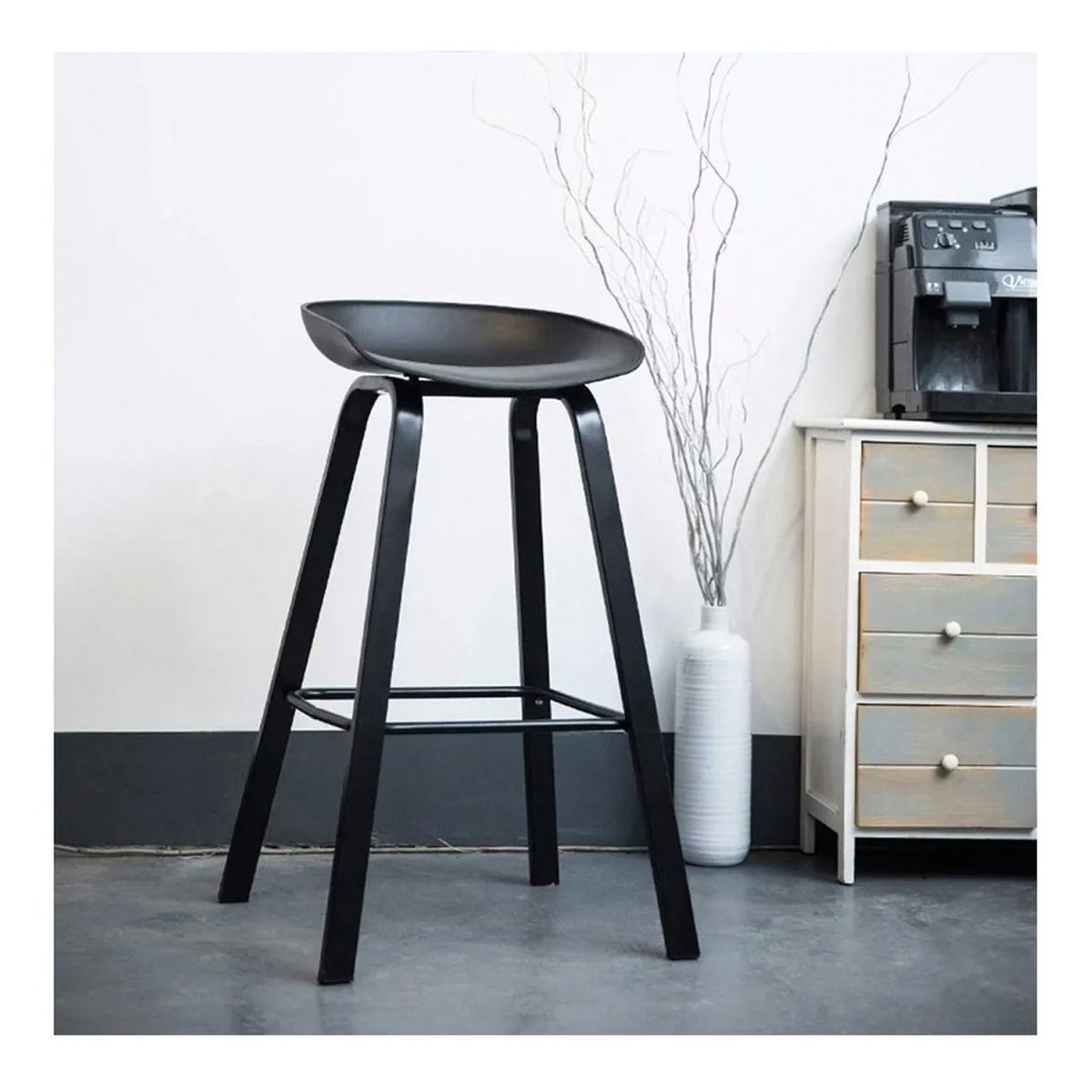 NOVAHUS - Set x 4 Bancos de Bar Nórdico Misuri Negro