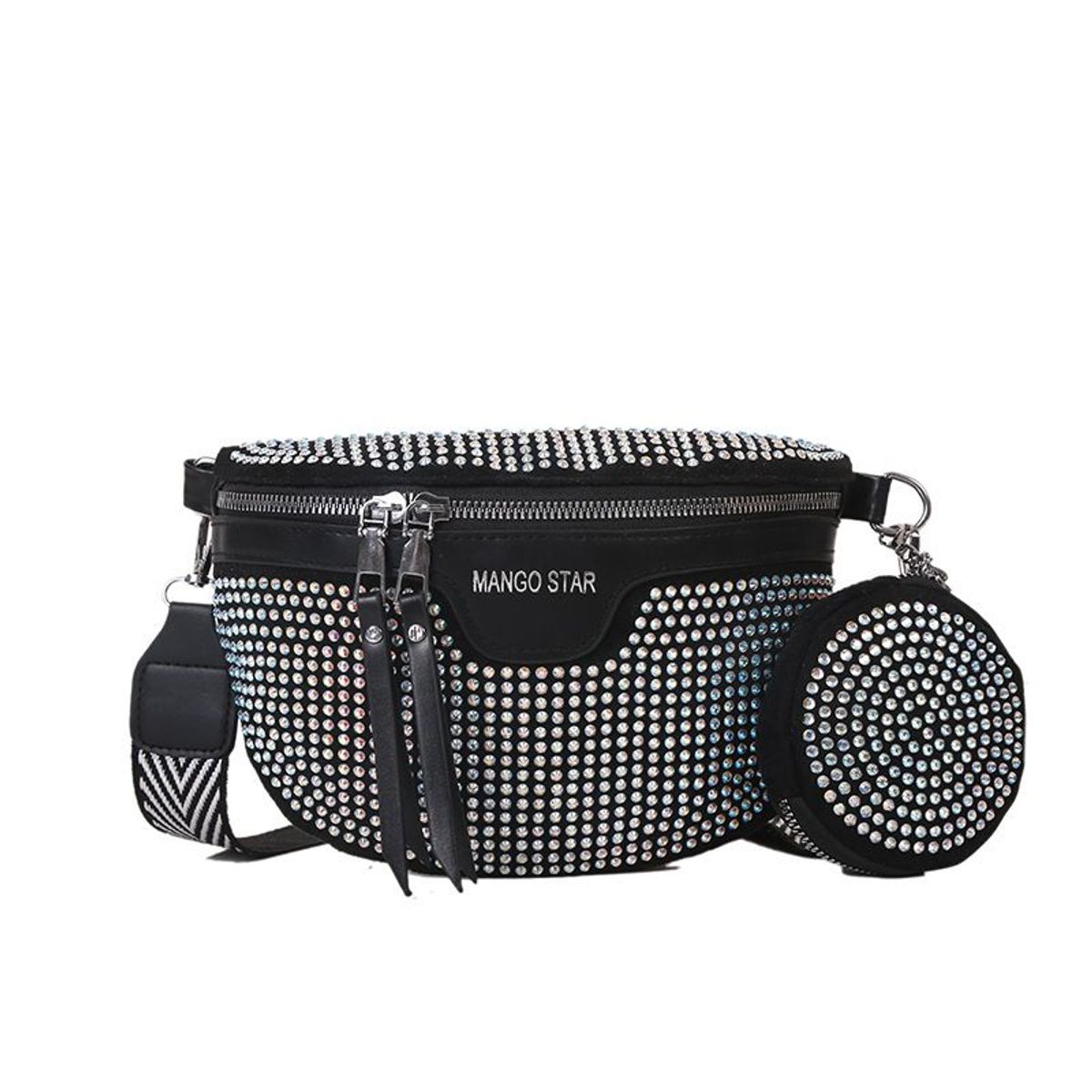 VATYERTY - Riñonera con diseño de diamante de imitación con monedero