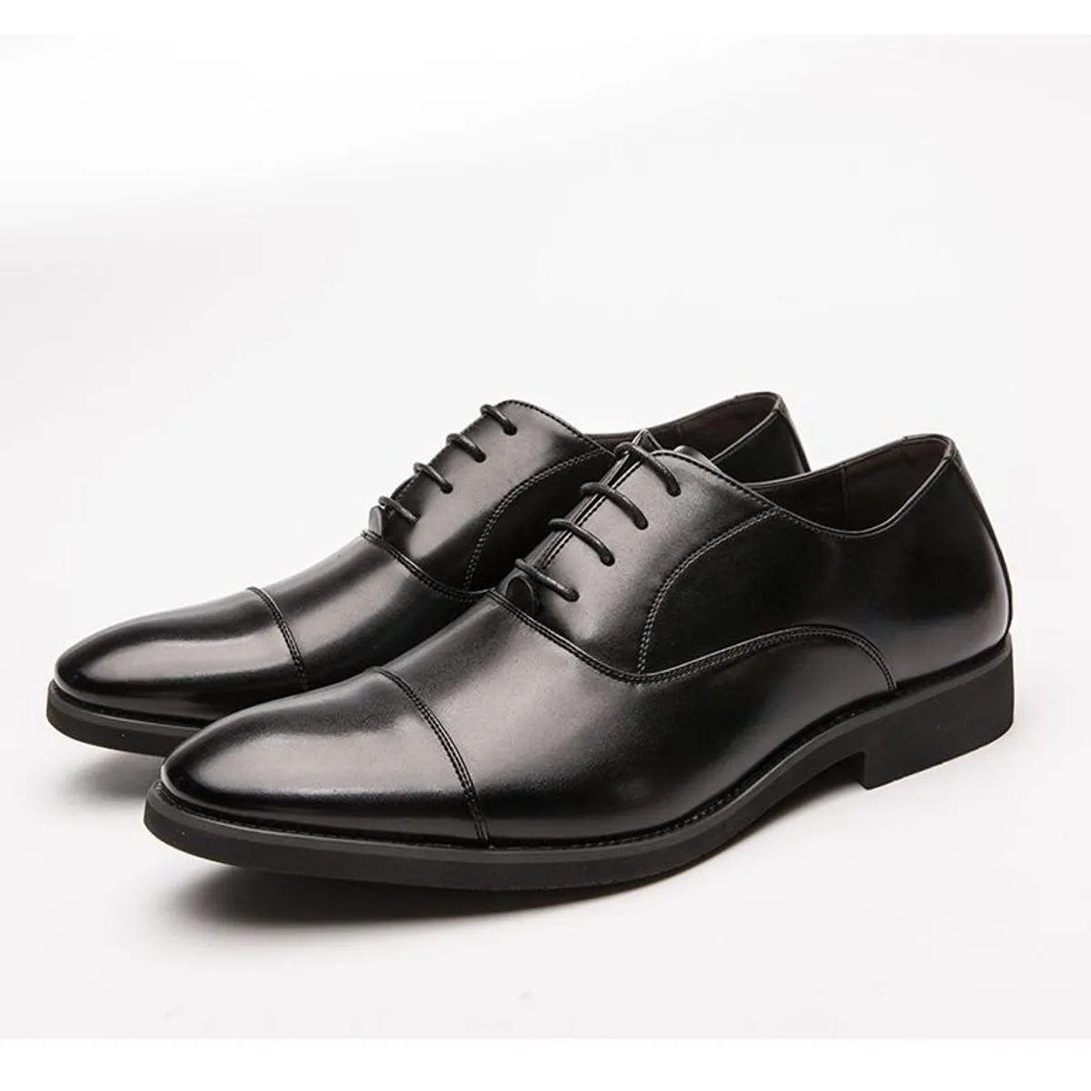 VATYERTY - Zapatos formales en punta de cuero PU para hombre