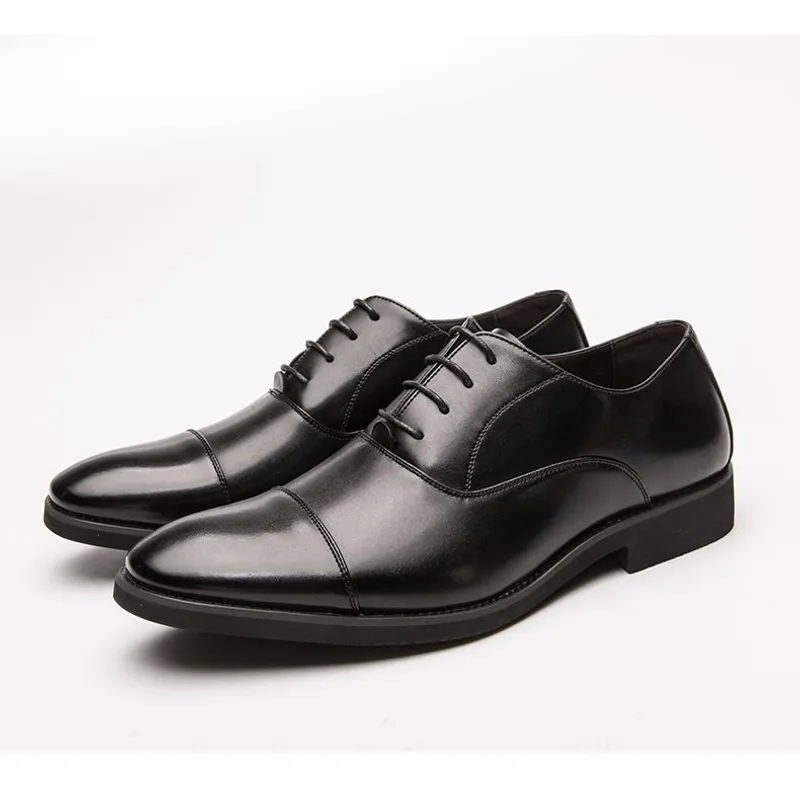 VATYERTY - Zapatos formales en punta de cuero PU para hombre