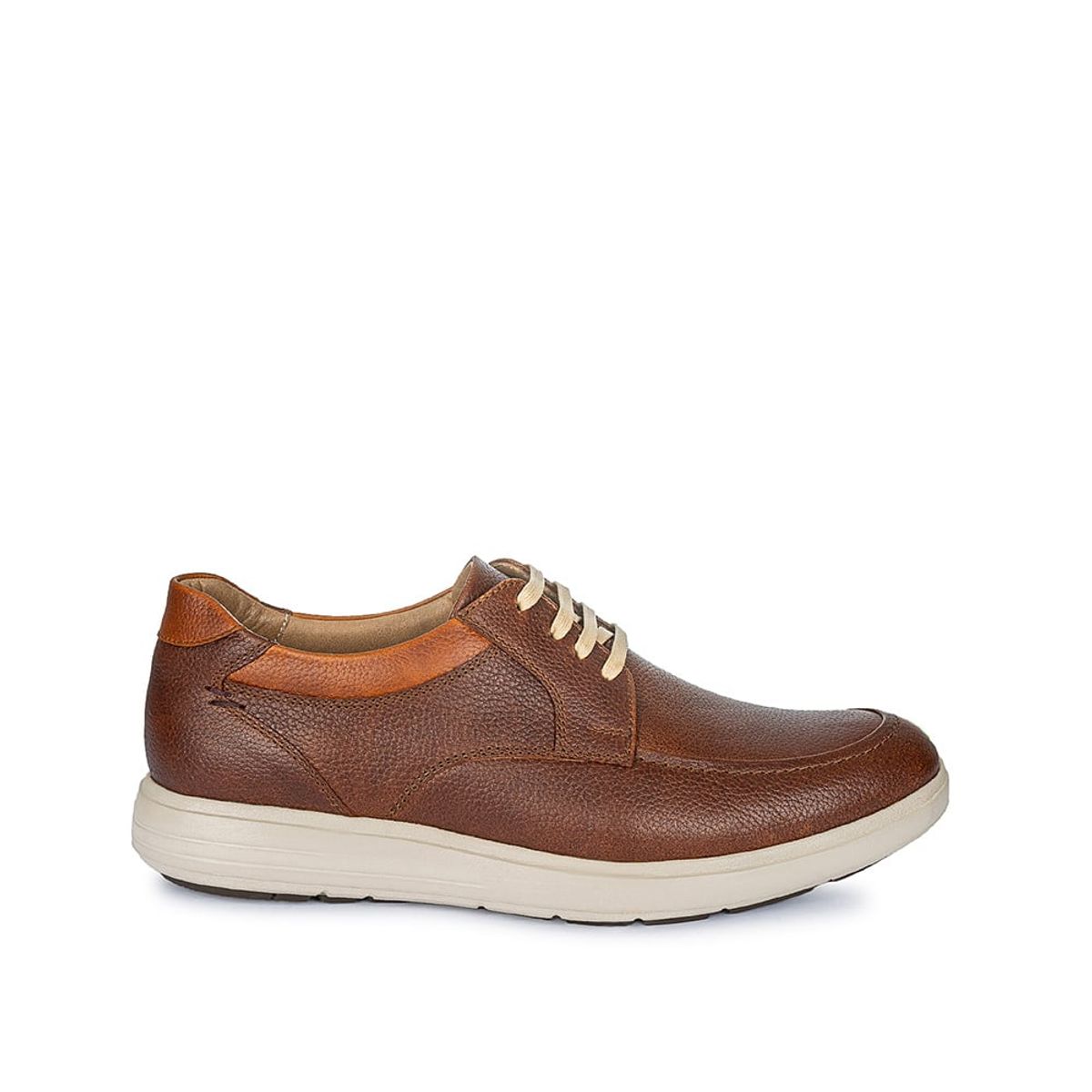 VIALE - Zapato Derby Casual ANGELO-078 Cafe Viale Homme Cuero