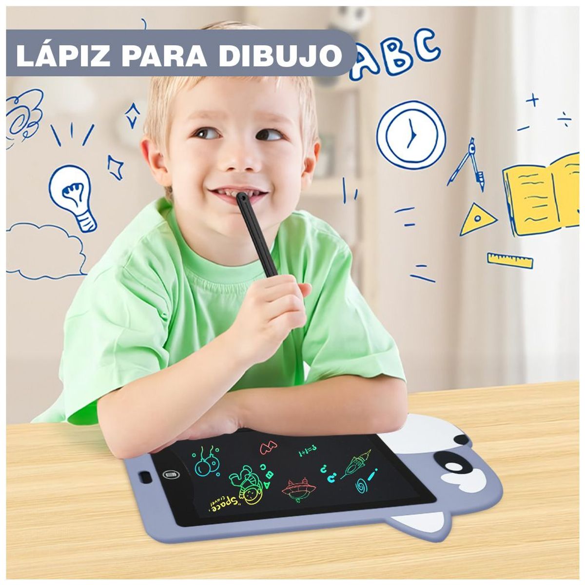 KELLER - Tablet Pizarra LCD Trazo de Colores Niños DiseñoPerro AC HD2