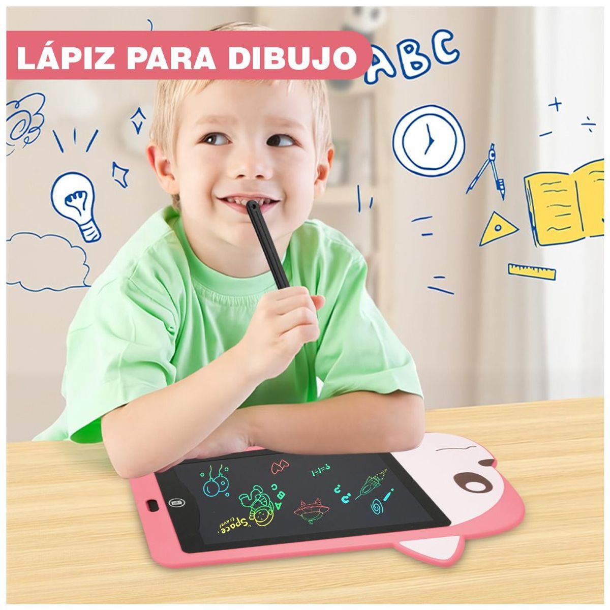 KELLER - Tablet Pizarra LCD Trazo de Colores Niños DiseñoPerro RS HD2