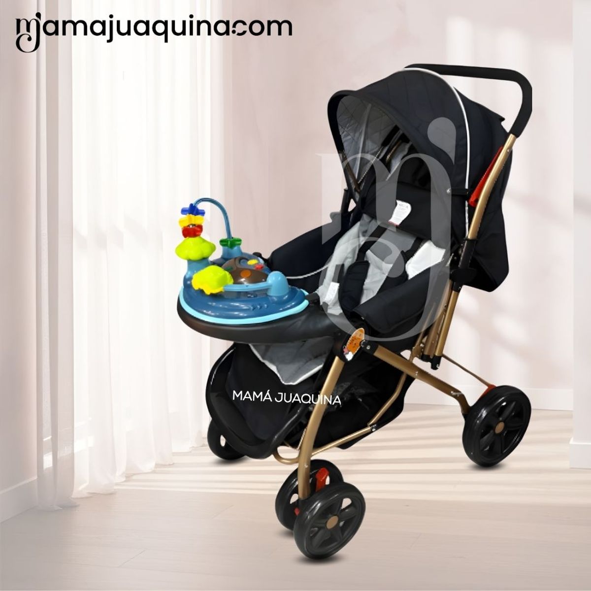 CONFORT - Coche Cuna Musical «MAXI SUMMER» Black