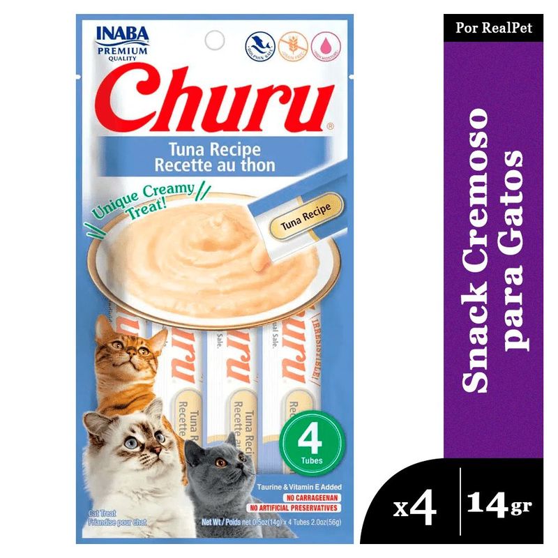CHURU - Snack Cremoso para Gato Churu Sabor Atún 4 x 14gr