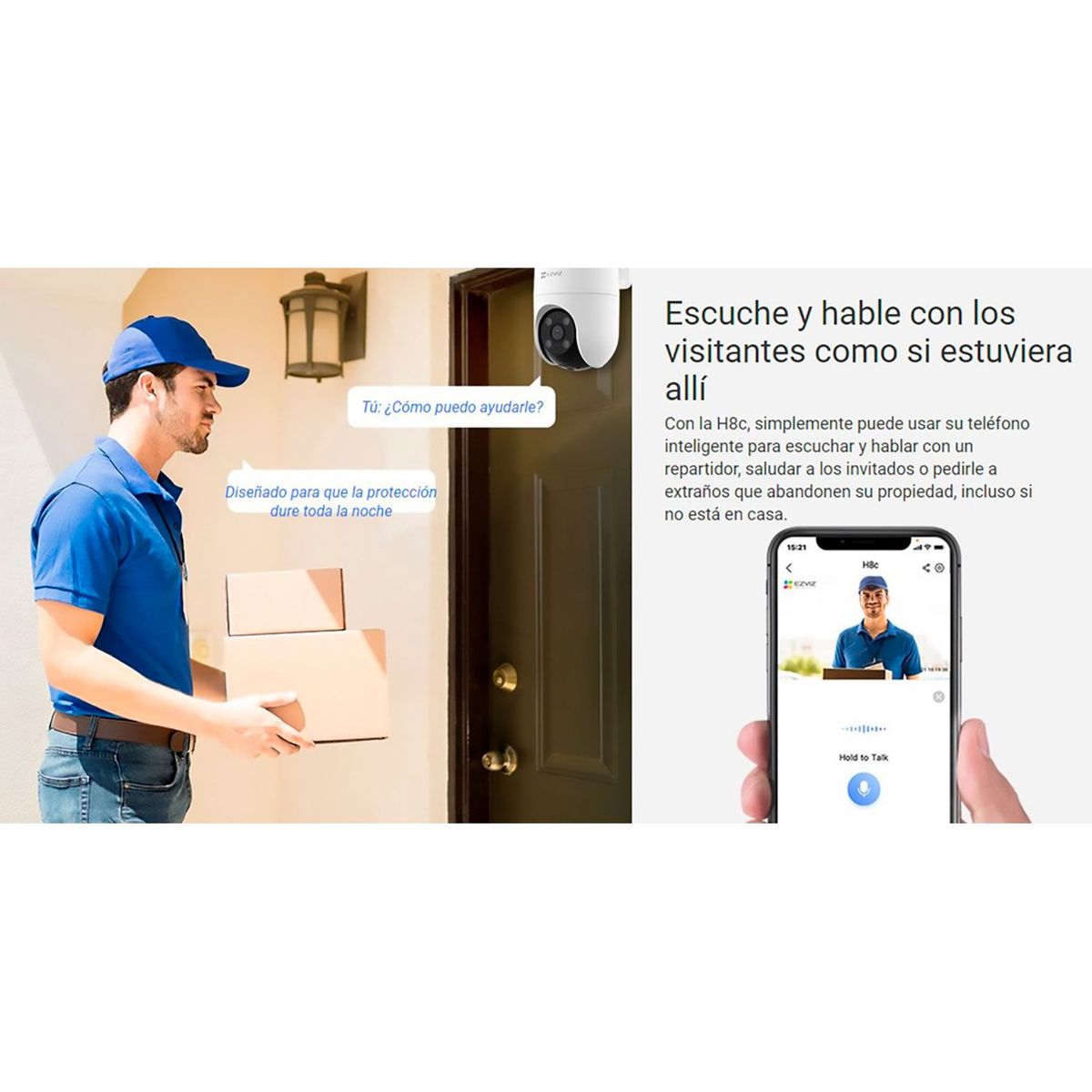 EZVIZ - Cámara IP H8C Full Hd Ezviz Wifi giro 360° Defensa Activa